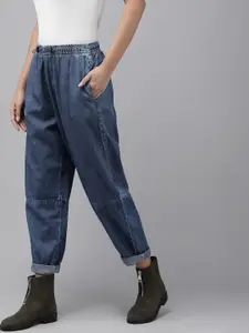 Roadster Women Blue Slouchy Fit High-Rise Pure Cotton Jeans