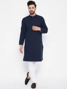 even Men Blue Dobby Pure Cotton Kurta