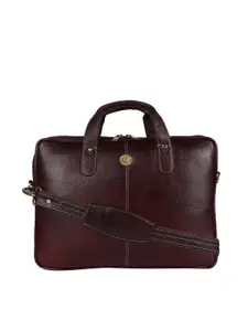 HiLEDER Unisex Pure Leather 14.5 Inch Briefcase Crossbody Laptop Bag