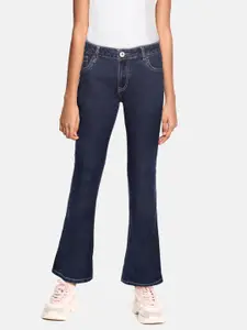 UTH by Roadster Girls Navy Blue Clean Look Bootcut Stretchable Jeans