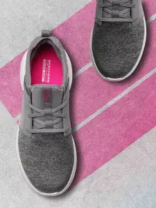 Skechers Women Grey Go Run Fast- Happy Daze Goga Mat Running Shoes
