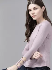Roadster Lavender Solid Top With Cut Out Detail