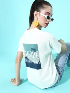 Roadster Women Classic White Graphic Talking Tee