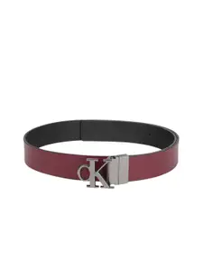 Calvin Klein Men Black & Red Solid Reversible Leather Belt