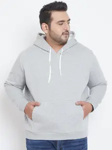 Instafab Plus Size Men Grey Solid Cotton Sweatshirt