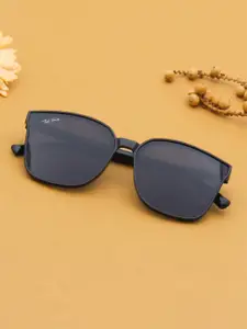 Ted Smith Women Black Lens & Black Wayfarer Sunglasses with UV Protected Lens