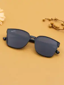 Ted Smith Women Black Lens & Black Wayfarer Sunglasses with UV Protected Lens