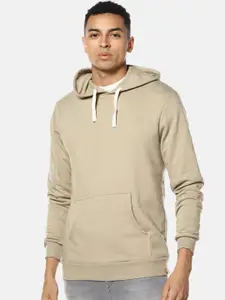 Campus Sutra Men Olive Green Hooded Sweatshirt