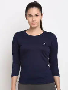 ARMISTO Women Blue Dri-FIT Slim Fit T-shirt