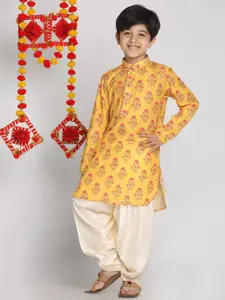 VASTRAMAY Boys Floral Printed Kurta with Patiala