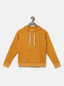 Instafab Boys Mustard Hooded Sweatshirt