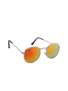 Walrus Men Orange Lens & Silver-Toned Oval Sunglasses - WSGM-RYL-II-230707