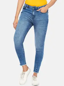 People Women Mid-Rise Blue Light Fade Jeans
