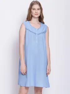 Oxolloxo Blue Lace Design Nightdress