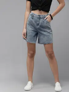 Roadster Women Blue Loose Fit High-Rise Shorts