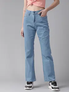 Roadster Women Blue Straight Fit High-Rise Stretchable Jeans