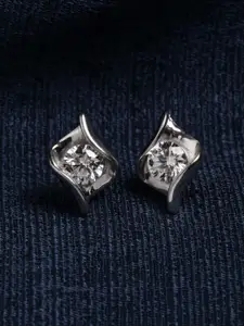 Clara Silver-Toned Contemporary Studs Earrings
