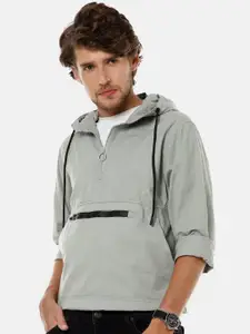 Campus Sutra Men Grey Windcheater Sporty Jacket