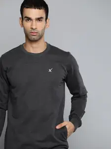 HRX by Hrithik Roshan Men Charcoal Grey Solid Training Sweatshirt