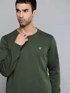 HRX by Hrithik Roshan Men Olive Green Solid Training Sweatshirt