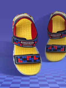 Skechers Boys Navy Blue & Yellow Mega Craft Sports Sandals