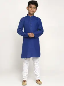 KRAFT INDIA Boys Blue & White Cotton Kurta with Pyjamas