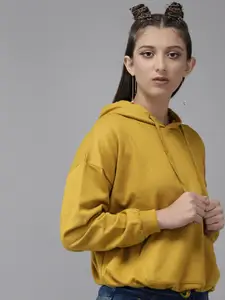 UTH by Roadster Girls Mustard Yellow Hooded Sweatshirt