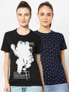 VIMAL JONNEY Women Pack Of 2 Printed T-shirt