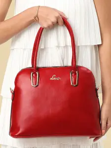 Lavie Ketaminepro Women Red Textured Medium Satchel Handbag