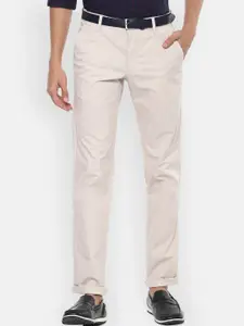 Louis Philippe Sport Men Beige Slim Fit Chinos Trousers