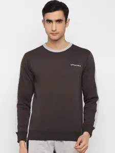 OFF LIMITS Men Grey Solid Pullover Sweatshirt
