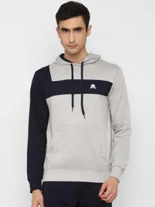 OFF LIMITS Men Grey Melange and Black Colourblocked Sweatshirt