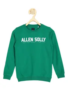 Allen Solly Junior Boys Green Typography Printed Sweatshirt