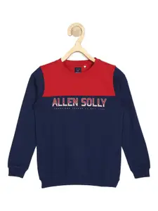 Allen Solly Junior Boys Navy Blue Typography Printed Sweatshirt