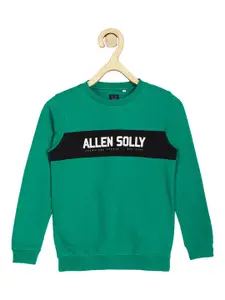 Allen Solly Junior Boys Green Printed Cotton Sweatshirt