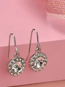 Accessorize London Women Silver-Toned Crystal Rachel Sparkle Short Drop Earrings