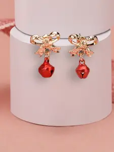 Accessorize London Red & Gold-Toned Quirky Drop Earrings