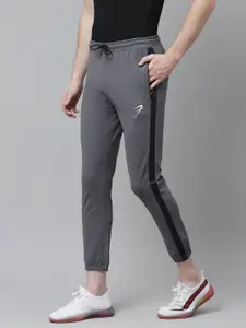 Fuaark Men Charcoal Grey Solid Slim Fit Training Joggers