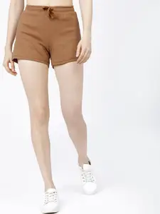 Tokyo Talkies Women Brown Mid-Rise Regular Fit Shorts