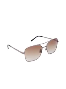 NUMI Men Brown Lens & Gunmetal-Toned Square Sunglasses with UV Protected Lens