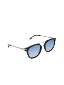NUMI Men Blue Lens & Black Browline Sunglasses with UV Protected Lens