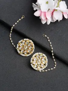 Ruby Raang Gold-Toned Contemporary Drop Earrings