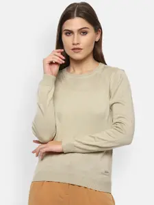 Van Heusen Woman Women Beige Acrylic Pullover