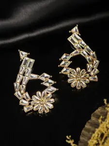 Priyaasi Rose Gold Contemporary Drop Earrings
