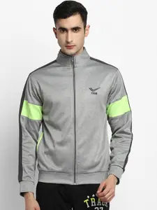 Yuuki Men Grey Melange Lightweight Sporty Jacket