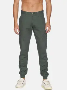 IVOC Men Green Slim Fit Stretchable Cargos Trousers