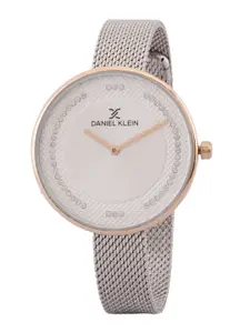 Daniel Klein Embellished Dial & Silver Toned Bracelet Style Analogue Watch DK.1.12773-2