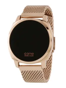 Daniel Klein Men Black & Rose Gold Toned Bracelet Style Straps Digital Watch DK.1.12888