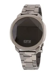 Daniel Klein Men Black Dial & Steel Toned Straps Digital Watch - DK.1.12889-5