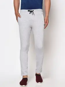 Octave Men Grey Solid Cotton Track Pants